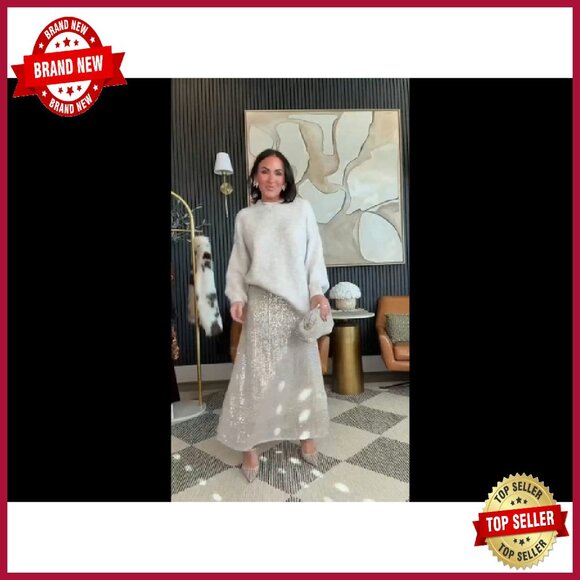 Oversized Chunky Knit Sweater, Fuzzy Pullover, Fall Tops - Picture 8 of 8